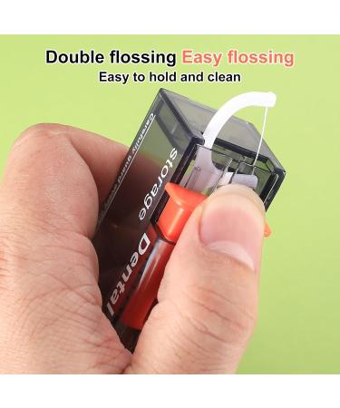 Portable Dental Floss Donor - Automatic Tooth Floss Holder & 100 PCS Travel Flap Picks with Refillable Organizer - Ideal for On-the-Go Dental Care - Buy Online on GoSupps.com