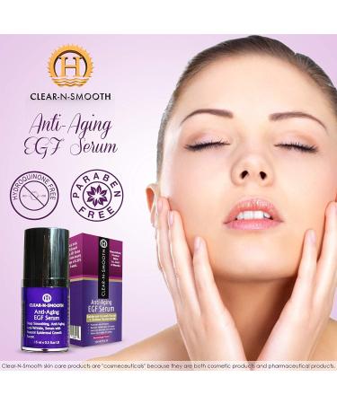  Clear-N-Smooth EGF Anti Aging Serum 15ml (15ml) Anti Aging Repair Reduces Deep Wrinkles Erases Fine Lines Cleans Eye Pockets Powerful Serum with Visible Effect and Long Lasting - Buy Online on GoSupps.com