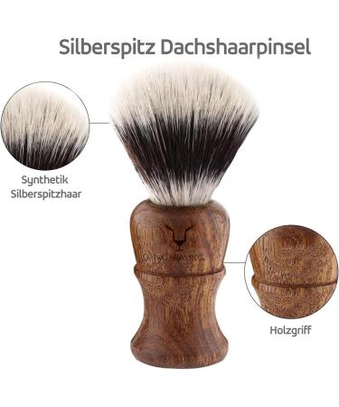 JAG Sustainable Shaving Razor Set - 4-Part Wooden Razor Synthetic Brush & Double Edge Blades - Eco-Friendly Leather Case - Buy Online on GoSupps.com