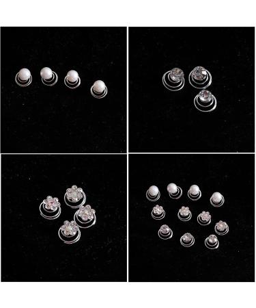 50 Piece Spiral Hair Clips - White Pearls & Rhinestones for Brides & Special Occasions | Elegant Hair Accessories - Buy Online on GoSupps.com