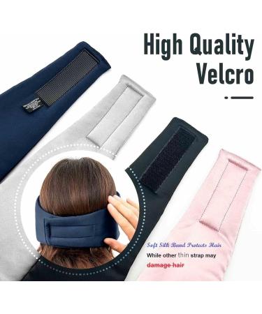Nature Silk Sleeping Mask - Soft Featherweight Eye Mask with Adjustable Velcro Blackout - Large Wrap-Around Blindfold for Wild Sleepers (Navy Blue - Buy Online on GoSupps.com