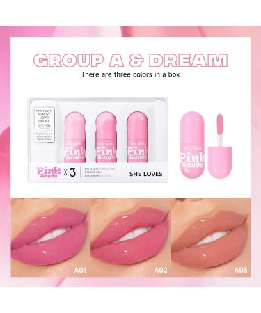 Pink Lipstick Set - Waterproof High Pigment & Non-Smudge Liquid Lip Gloss - Long-Lasting Makeup for Women - Pack of 3 - Buy Online on GoSupps.com