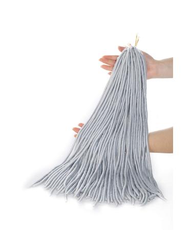 20 Strands Afro Braids - Soft Synthetic Hair Extensions for Braiding - 50cm 100g - Gray Color - Buy Online on GoSupps.com