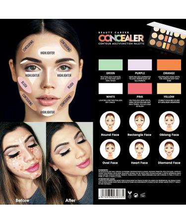 DE'LANCI 18 Color Cream Contour Concealer Palette | Contouring & Highlighting Makeup Kit - Buy Online on GoSupps.com