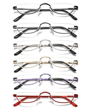 Koosufa Metal Reading glasses Halfbrille men women women in spring hinges half round metal frame reading glasses Reading help.