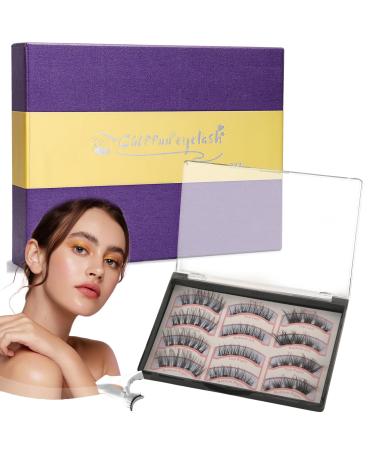 Magnetic Eyelashes 3D Magnetic Lashes No Glue Needed Magnetic Eyelashes with Applicator False Eyelashes Magnetic Reusable Magnetic Eyelashes Natural Look Magnetic Eyelashes without Eyeliner 3 Pairs