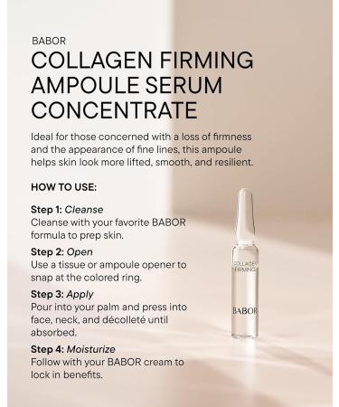 BABOR Collagen Firming Ampoule Concentrate Collagen Skincare Capsule Anti Aging Serum Increase Elasticity Firming and Lifting 7 Day Treatment Collagen Firming- New and Improved - Buy Online on GoSupps.com