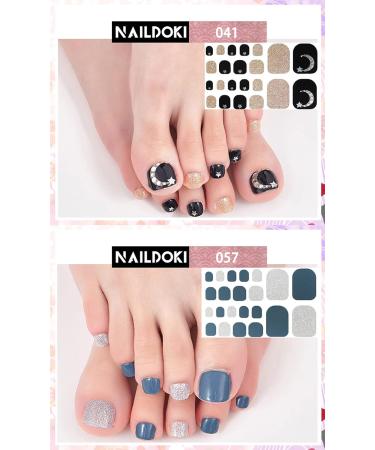 NAILDOKI Nail Stickers 6 Sheets x 22 Pieces Full Wraps Nail Polish Strips Self-Adhesive Gel Nail Art Decals for Women Girls F2-02n - Buy Online on GoSupps.com