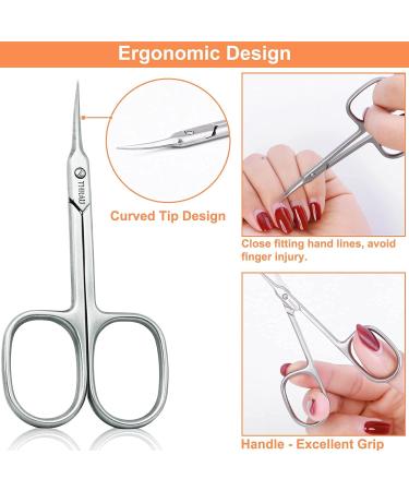 THRAU Extra Fine Cuticle Scissors for Manicure and Pedicure - Curved Blade with Precise Pointed Tip for Nail, Eyebrow, Eyelash, and Skin Grooming - Buy Online on GoSupps.com