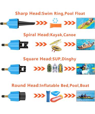 Inflatable SUP Pump Adaptor Converter for Boat, Paddle Board, Kayak, Dinghy & Bed - Blue - Buy Online on GoSupps.com