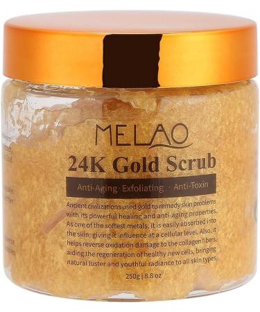 24k Gold Exfoliator Body Scrub Ultra Moisturizing Facial Scrub & Exfoliating Body Scrub With Collagen And Stem Cell Infused Collagen And Stem Cells Blackheads Acne Scars  - Buy Online on GoSupps.com