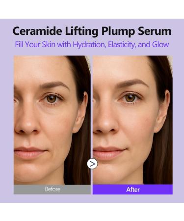 Ceramide Plumping Serum for Face 1.01 fl oz - Anti-Aging Wrinkle Care with Volufiline & Bakuchiol Glass Skin korean Skincare for Firming Barrier Repair & Hydrating - Buy Online on GoSupps.com