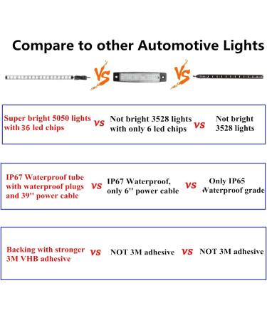 Vbakor Boat LED Strip Lights 4 Pcs 24'' | Super Bright Waterproof Marine Lights for Pontoon Fishing Boat Yacht Kayak Sailboat | 12V Interior Courtesy Deck Navigation Lights (White) - Buy Online on GoSupps.com