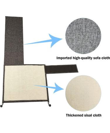 Oroonoko Cat Scratch Furniture Protector with Natural Sisal for Protecting Couch Sofa Chair Furniture Dark Grey Right Hand - Buy Online on GoSupps.com