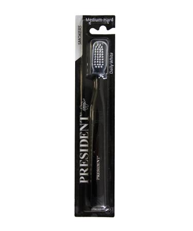 President White Smoker brush with medium-hard bleaching bristles with calcium carbonate.Effective removal of plaque and tartar.Ideal for smokers
