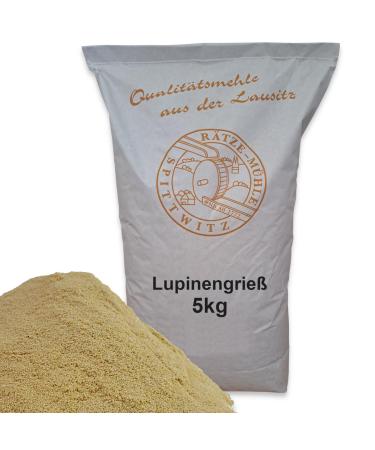 Lupines semolina/sweet lupines semolina 5kg nutrient-rich fresh from the R tze mill from the white sweet lupine in the best quality 5 kg (1 Pack)