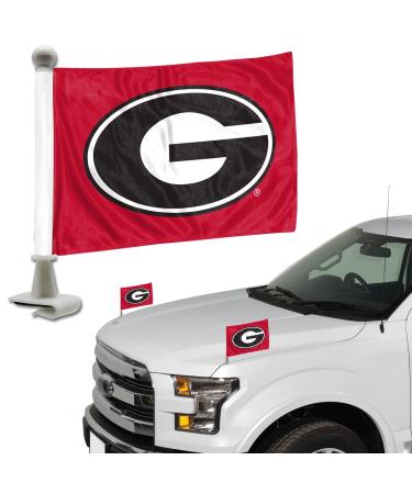 FANMATS 61903 Georgia Bulldogs Ambassador Car Flags - 2 Pack Mini Auto Flags, 4in X 6in, Perfect for Hood or Trunk