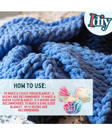 iDIY Chunky Yarn 3 Pack (24 Yards Each Skein) - Tie Dye (Black White Grey) - Fluffy Chenille Yarn Perfect for Soft Throw and Baby Blankets Arm Knitting Crocheting and DIY Crafts and Projects! Tie Dye - Black White ... - Buy Online on GoSupps.com