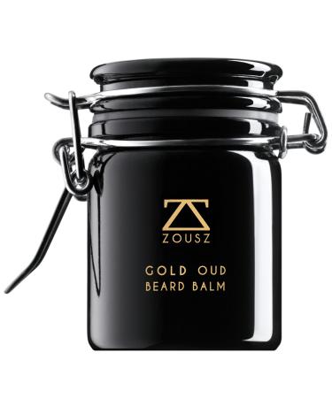 ZOUSZ Gold Oud Premium Beard Balm - Hypnotic Earthy Oud Scented Beard Grooming and Skincare Butter for Men With Natural Oils - Moisturises Conditions Removes Beardruff 50g Gold Oud 50g