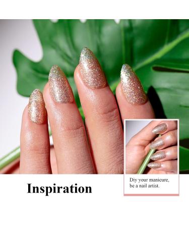 Imtiti Glitter Gel Nail Polish - 0.5 Fl Oz Champagne Gold 3-in-1 Kit for Salon-Quality Manicures - Buy Online on GoSupps.com