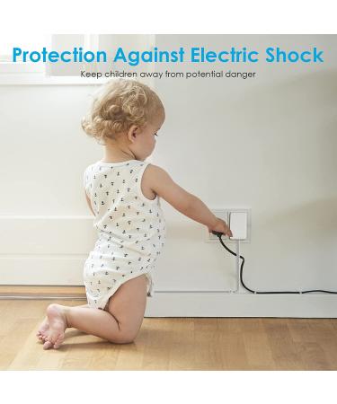 Thin Flat Plug Power Strip  JUNNUJ Wall Outlet Cover 1200J Surge Protector Slim Mount Outlet Safety Covers Baby Proof Wall Plug with 3 Outlets 2 USB Charging Station Childproof Socket 6ft Power Cord 6FT White - Buy Online on GoSupps.com