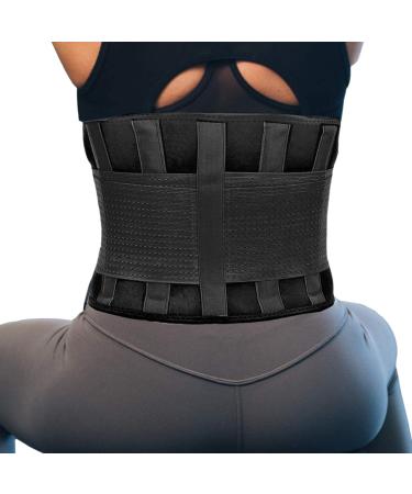 RiptGear Back Brace for Back Pain Relief and Support for Lower Back Pain - Lumbar Support and Back Pain Relief - Lumbar Brace and Back Support Belt for Men and Women - Black (Large) Black Large (Pack of 1)