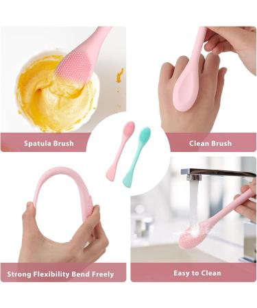Qianyu Facial Cleansing Brushes Soft Bristle Silicone Portable Handled Facial Mask Brushes Deep Pore Cleansing Gentle Exfoliating for Removing Blackheads Whiteheads Makeup Residues - Buy Online on GoSupps.com