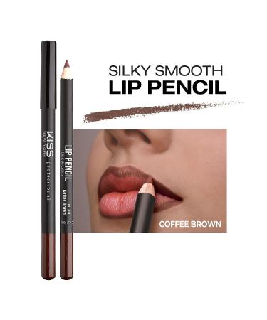 kiss new york Professional Slim Lip Pencil Creamy Soft Liner in Coffee Brown - Long-Lasting Natural Lip Makeup | Water-Resistant Lip Crayon - Buy Online on GoSupps.com