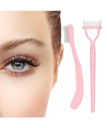 Eyelash Separator Eyelash Comb Lash Separator Tool 2Pcs Folding Eyebrow Eyelash Grooming Brush Mascara Comb Applicator Eye Makeup Brushes Tools Brow Comb for Making Up Supplies