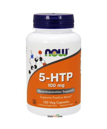 Now Foods 5-HTP 100 mg Vegetarian 240 Capsules (120 x 2 Pk)