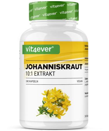 St. John's Wort - 240 Capsules with 500mg Extract Made from 5000mg Pure St. John's Wort - Natural Extract 10:1 - High