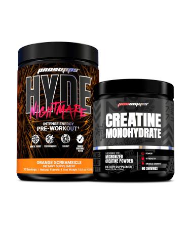 PROSUPPS Hyde Nightmare Intense Energy Pre-Workout Orange Creamsicle and Creatine 300 Bundle