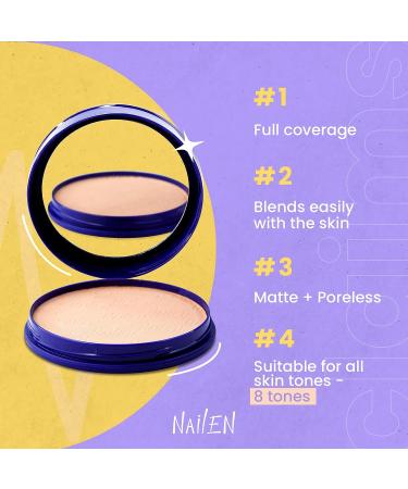 NAILEN Face Makeup Compact Powder Tone No. 2 - Matte Effect 0.53 Oz - Buy Online on GoSupps.com