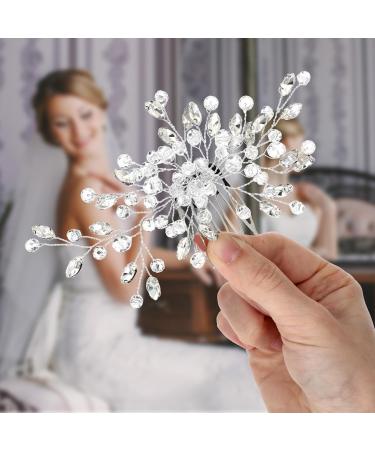 Bridal Hair Comb Flower Crystal Bride Wedding Hair Comb Rhinestone Bridal Side Comb Silver Crystal Bridal Hair Comb Sparkle Bridal Hair Accessories For Women Girls Brides Bridesmaids - Buy Online on GoSupps.com