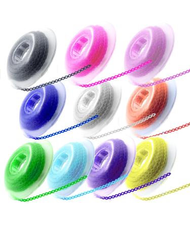 10 Rolls Orthodontic Braces Rubber Chains Braces Power Chains consisted force in closed short long filaments chain in 15'' spools (short 0.136 (3.3mm) Mix colors short 0.136 (3.3mm) Mix Colors