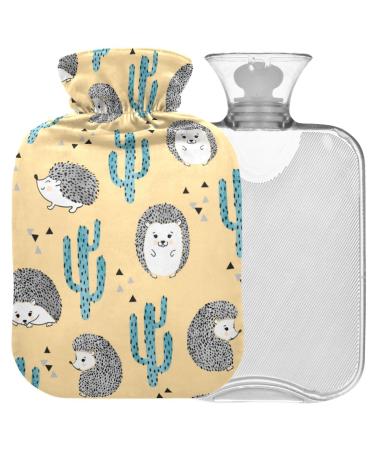 Naanle cactus hedgehog heat bottle with reference transparently warm water bottle 2l large warm staircase for pain relief hot and cold therapy bed hand feet warmer