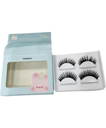 Curl false eyelashes - two pairs of natural and thick eyelashes in a box with glue easy to wear without additional glue creating three-dimensional charm of the eyes - Buy Online on GoSupps.com
