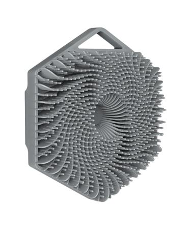 Generic scalp massager |Hexagon silicone scalp massager |Shower hair brush for hair growth silicone face scrubber for adults men women gray