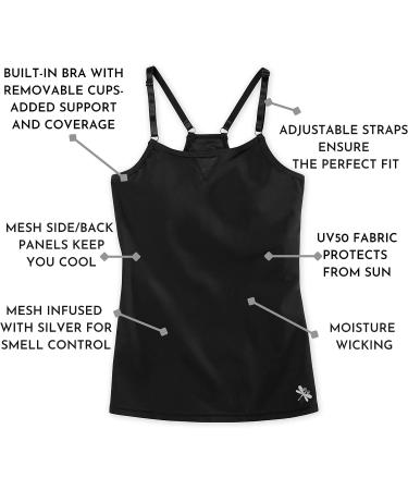 Dragonwing Girlgear Racerback Sports Cami with Shelf Bra - X-Large Black for Active Tween and Teen Girls - Buy Online on GoSupps.com