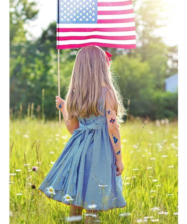 TOROKOM 80+ Patterns Patriotic Temporary Tattoos - American Flag Red White Blue Design Stickers for 4th of July Party Decorations - Buy Online on GoSupps.com
