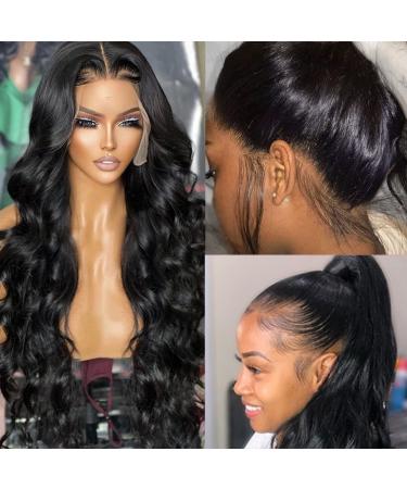 20 Inch Body Wave 360 Lace Front Human Hair Wig - Pre-Plucked, 180% Density, Transparent Full Lace, Bleached Knots - Natural Color for Black Women - Buy Online on GoSupps.com