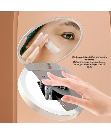 Sunscreen Testing Mirror 2X Magnification Touch Control UV Camera Mirror with LED Light 3.5 Inch Handheld Pocket Mirror for Travel Outdoor - Buy Online on GoSupps.com