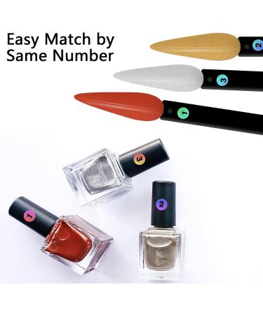 100 ps Nail Swatch Sticks with Number Stickers Nail Color Display Stiletto Tips Fan-shaped Nail Polish Practice Sticks Nail Art Display Nail Color Wheel Nail Sample Sticks (Black) - Buy Online on GoSupps.com