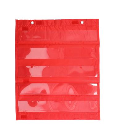 VGEBY Pocket Blackboard Bright Colors 5 Rows Magnetic Clear Schedule Teaching Boards for Home School (Red)