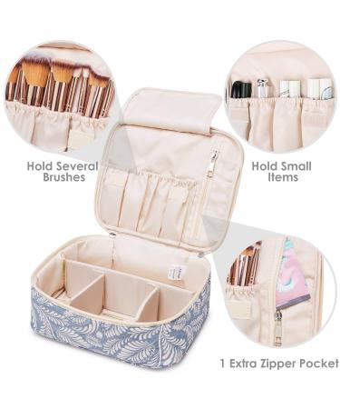 Travel Cosmetic Bag - Large Makeup Organizer for Women & Girls | Blue Leaf Design - Buy Online on GoSupps.com