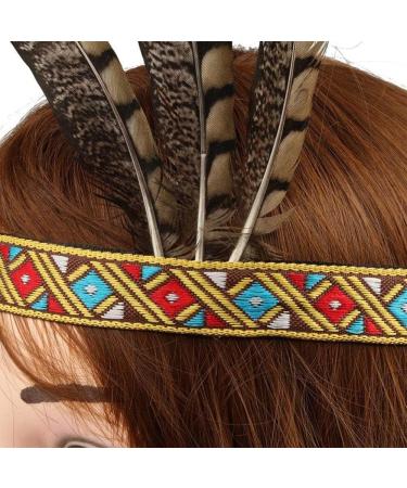 Indian Headband Headdress Feather Headband Native American Feather Headband Hair Band Headwear Headpiece Fashion Elegant Flapper Headband- Hair Decoration for Women Girls - Buy Online on GoSupps.com