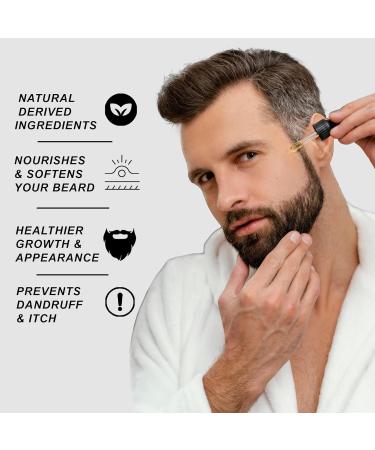 Organic Beard Oil for Men | White Tea Infusion | 2 Fl Oz | Natural Argan Coconut & Jojoba Beard Softener - Buy Online on GoSupps.com