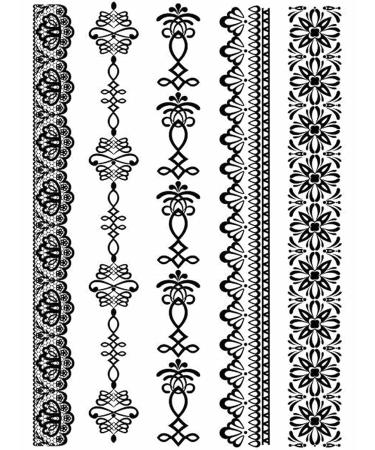 Sttiafay Black Lace Temporary Tattoo - Waterproof Sexy Body Art Stickers for Wedding, Festival & Beach Party - Buy Online on GoSupps.com
