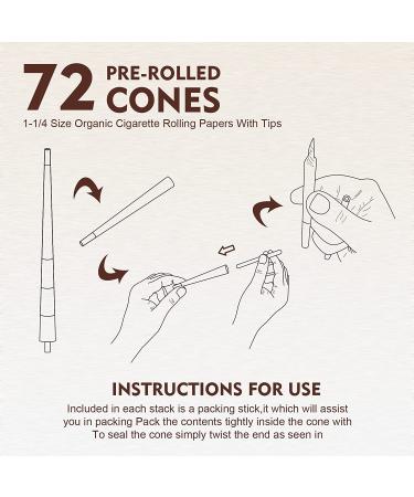 SEMKONT 1-1/4 Rolling Papers Pre Rolled Cones 72 Pack | Natural Rolling Paper with Tips - Buy Online on GoSupps.com