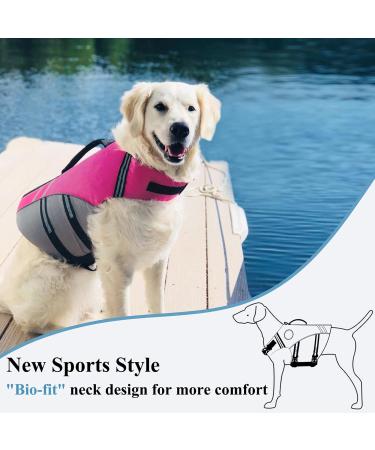 Vivaglory Adjustable Dog Life Jacket - Large Pink (66-79 cm) | Durable Buoyant & Safe for Large Dogs - Buy Online on GoSupps.com